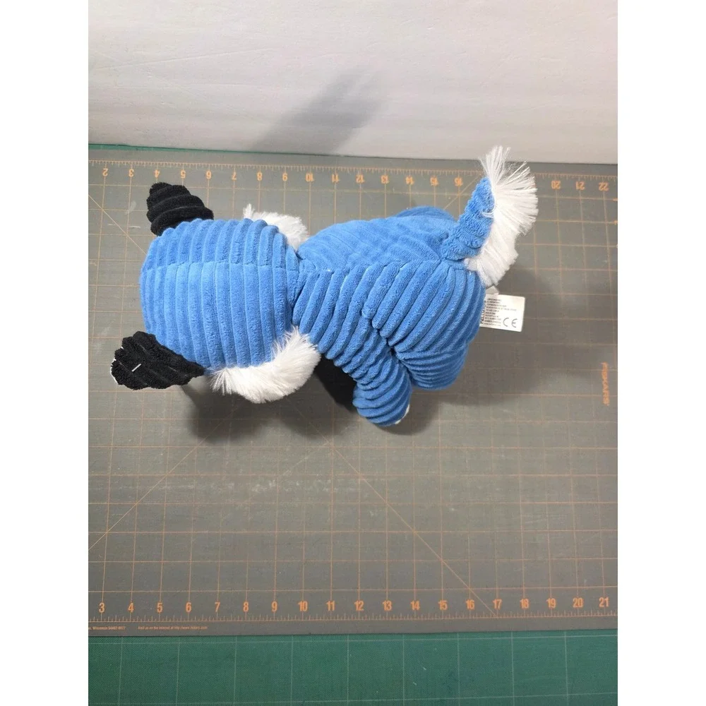 Kellytoy Husky Plush Blue White Corduroy Textured Stuffed Animal 10in